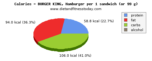 vitamin b6, calories and nutritional content in hamburger